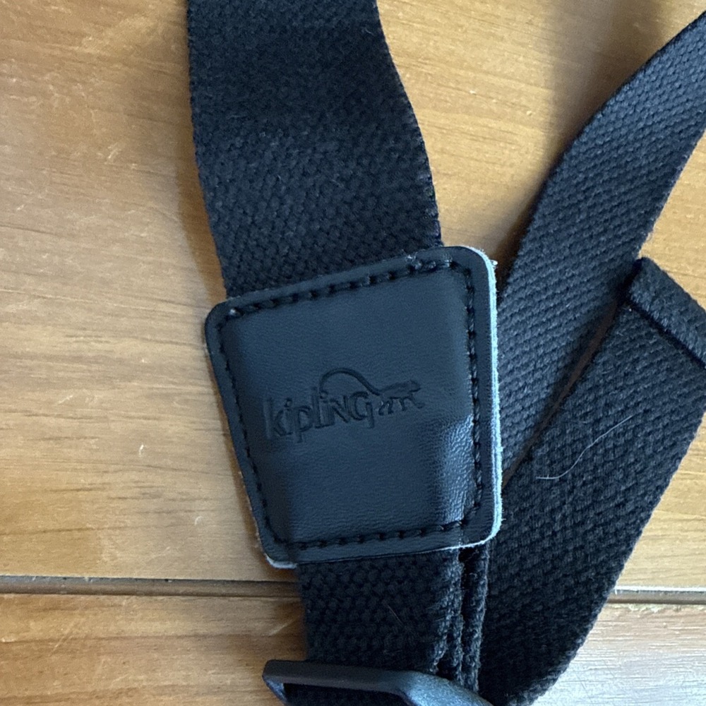 Kipling Joetsu Black Nylon Backpack Drawstring Zipper Pockets Monkey Keychain - Picture 6 of 11